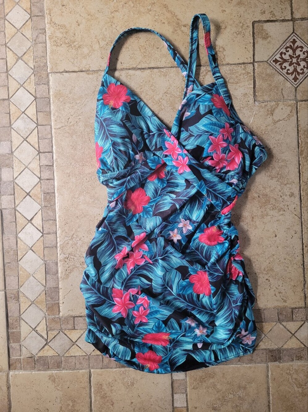 Pink Blush Tropical Tankini Swim